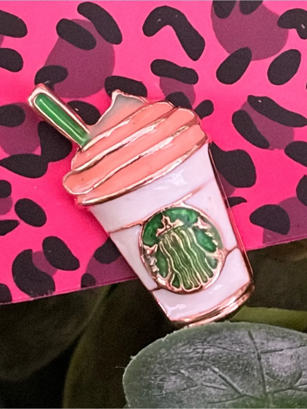 Betsey Johnson Starbucks Iced Coffee Cup Stud Earrings Pink Green